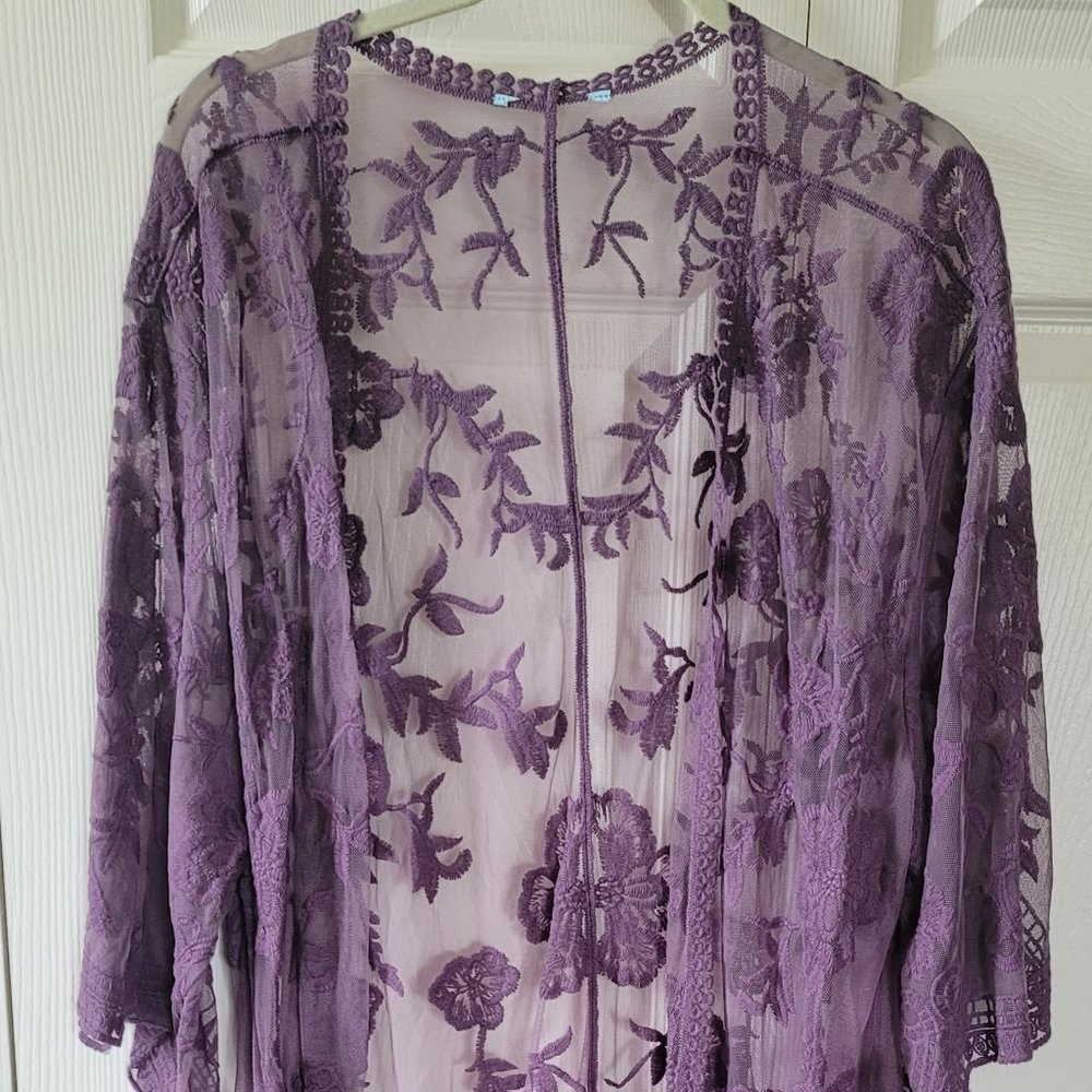 Elegant Purple Lace Women's Jacket